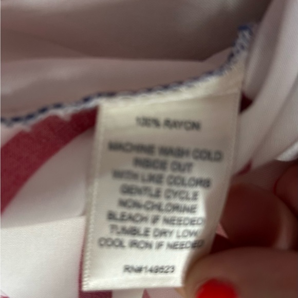 Alexander Jordan • Women’s Striped Back Button Short Sleeve Tunic Top • Medium - Picture 6 of 6